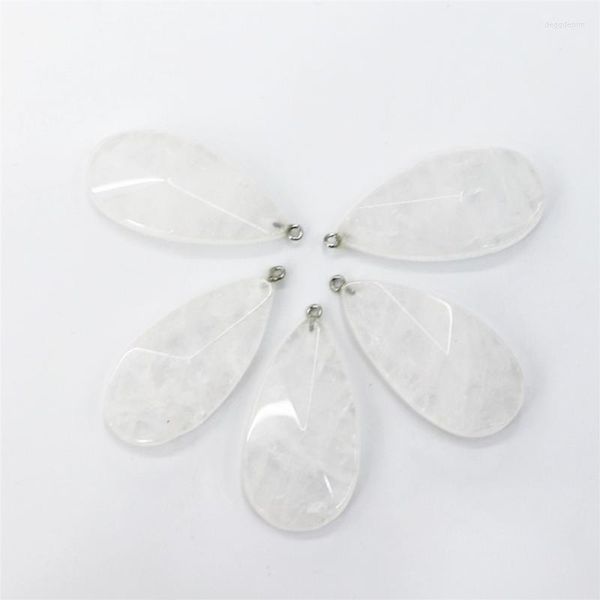 Pendentif colliers Reiki guérison pendule en cristal blanc est utilisé en pierre naturelle pour la fabrication de boucles d'oreilles de collier de bijoux à bricoler soi-même
