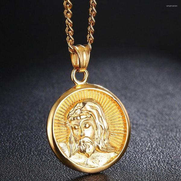 Pendentif Colliers Religion Accessoires En Acier Inoxydable Jésus Avatar Collier Hommes Christian Hip Hop Cadeau De Noël