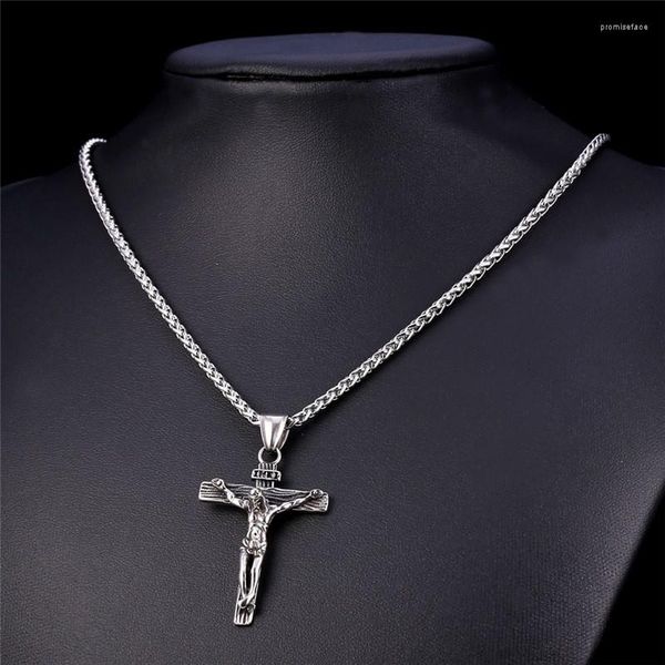 Pendentif Colliers Religieux Jésus Croix Collier Pour Hommes 2023 Mode Or Couleur Pendentif Avec Chaîne Bijoux Cadeaux