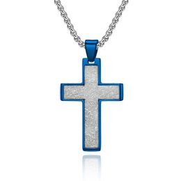 Pendentif Colliers Bijoux Religieux Personnalité des Hommes En Acier Inoxydable Feuille Croix Collier Accessoires 41 28MMPendentif