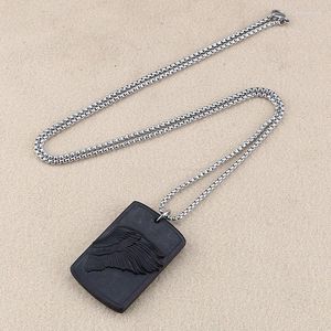 Hangende kettingen retro etnische sieraden stijl trui ketting ebbenhout paarse licht sandelhout veren ketting mannen en vrouwen accessoires