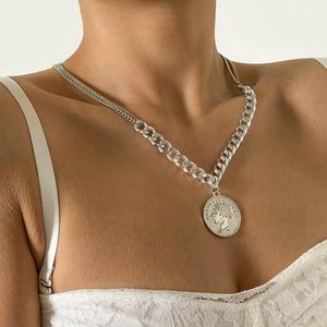 Pendentif Colliers Rétro Style Ethnique Chaîne En Métal Collier Pour Enfants Avec Personnalisé Géométrique En Alliage D'aluminium Bijoux En Gros