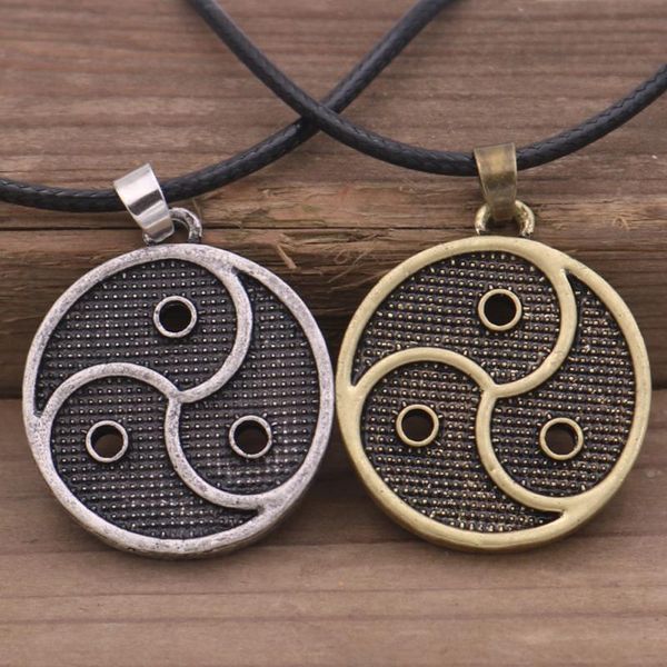 Pendentif Colliers Rétro Style Ethnique Tai Chi Yin Yang Gossip Collier Pour Hommes À La Mode Amulette Bijoux