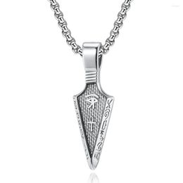 Colliers pendants Retro Eye of Horus Ankh Egyptian Cross Collier Ferme de flèche pour hommes bijoux en acier inoxydable274X