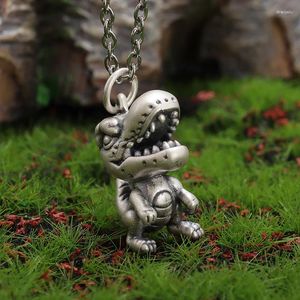 Colliers pendants Retro Fashion Little Dinosaur Collier pour animaux de compagnie pour hommes et femmes Tendance punk Bijoux de fête décontractée