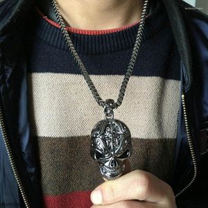 Pendentif Colliers Rétro Hip-hop Evil Skull Collier Tour De Cou En Métal Gothique Chaîne Squelette À La Mode Homme Femmes Punk Bijoux En Gros