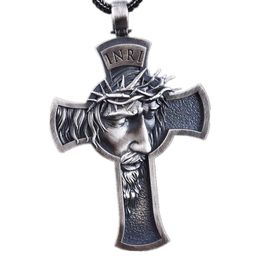 Pendentif Colliers Rétro Jésus Christ Collier pour hommes Femmes Religieux Crucifix Épines Charmes Gothique Mode Bijoux Cadeaux