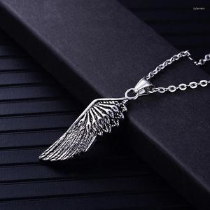 Pendentif Colliers Rétro Mens Plume En Acier Inoxydable Hip Hop Bijoux Pour Cou Collier Cadeaux Accessoires Mâles