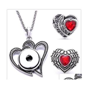 Pendentif Colliers Rétro Métal Coeur Snap Bouton Collier Et 18mm Ginger Snaps Boutons Charmes En Cristal Pour Femmes Bijoux Drop Livrer Dhkwq