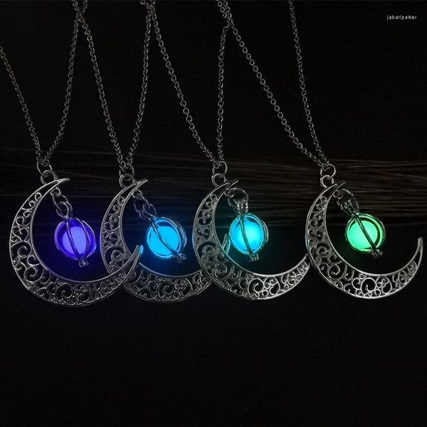 Pendentif Colliers Rétro Lune Collier Pour Femmes Hommes Goth Mode Vintage Noël Halloween Citrouille Bijoux Accessoires Glow At Night B268