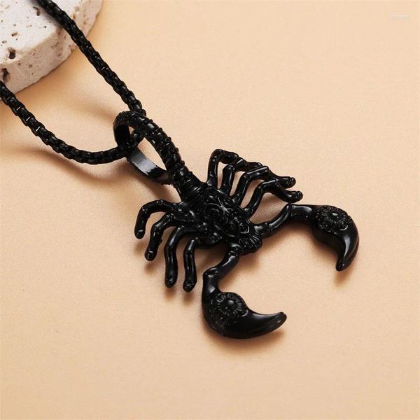 Colliers pendentifs collier rétro tendance homme acier inoxydable scorpion