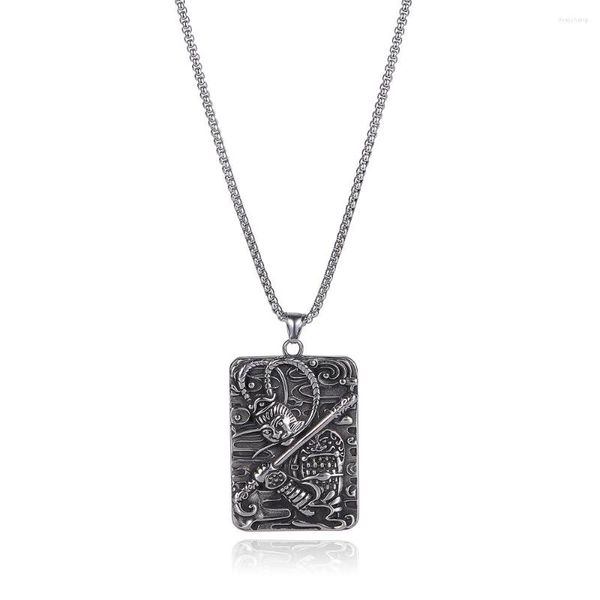 Pendentif Colliers Rétro Punk Singe Roi Gravé Collier En Métal Pour Hommes Charme Cool Rune Amulette Bijoux GL0040