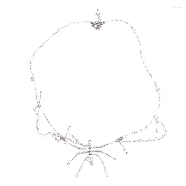 Collares colgantes Retro Punk Spiders Collar Gótico Animal Gargantilla Bead Neckalce Resina Material Fsshion Cuello Joyería para niña adolescente