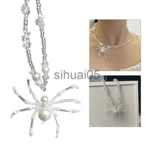 Rétro Punk araignées pendentif collier gothique Animal tour de cou perle collier résine matériel Fsshion cou bijoux pour fille adolescente x1009