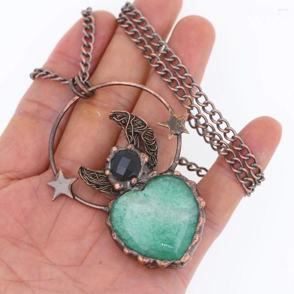 Pendentif Colliers Rétro Soudé Natura Brut Bleu Turquoises Pierre Collier Pour Femmes Hommes Vintage Bohême Bijoux