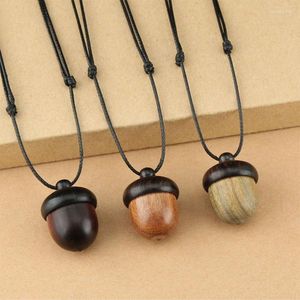 Collares pendientes Retro Twist Ebony Acorn Gawu Box Collar largo Simple Literary Men and Women Jewelry Wishing Bottle