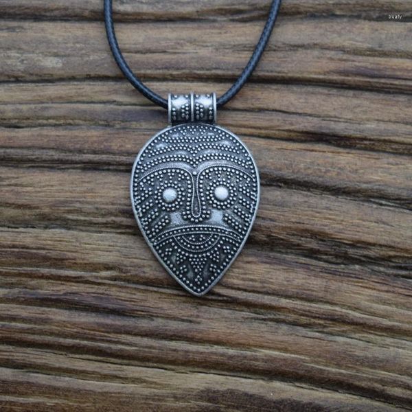 Pendentif Colliers Rétro Viking Filigrane Visage Collier Mysticisme Païen Bijoux Unisexe