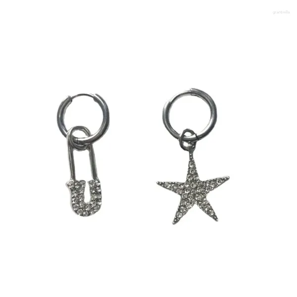 Pendentif Colliers Strass Étoile Collier Pentagramme Boucle D'oreille Bijoux Femmes Asymétrique Délicat Saint Valentin Cadeau