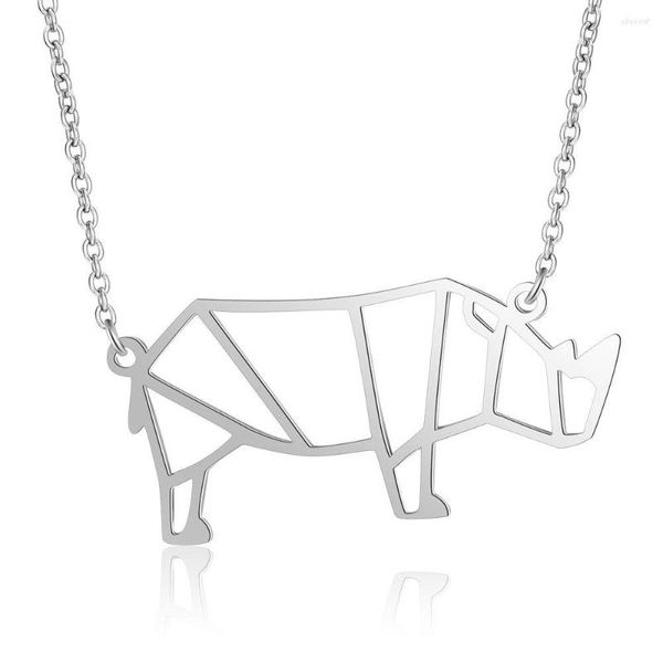 Pendentif Colliers Rhinocéros En Acier Inoxydable Collier Bijoux Accessoires Saint Valentin Cadeaux De Fête Pour Les Femmes En Gros Cadeau