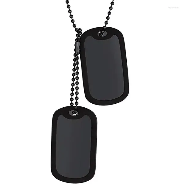 Pendentif Colliers Richsteel Hip Hop Militaire Armée Style Double Dog Tags Collier Avec Pour Hommes Femmes Personnalisé ID / Nom Bijoux