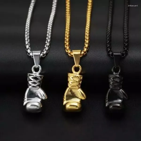 Pendentif Colliers Rinhoo Acier inoxydable Punk Bijoux pour hommes Fast and Furious Gants de boxe Collier Mode Hip Hop Fist Cadeaux