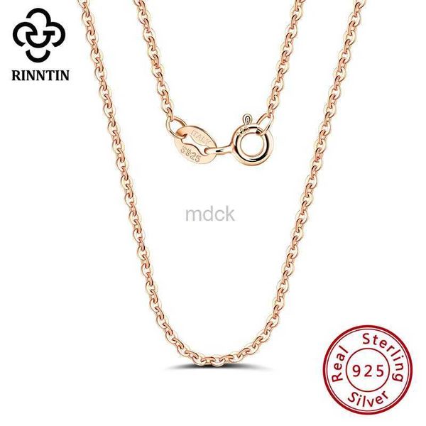 Colliers pendants Rinntin Rose Gold 925 Siltling Silver Fashion Cable Câble Collier pour femmes ACCESSOIRES DE COUPE FIM