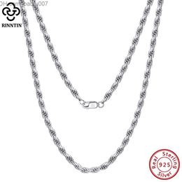 Hangertjeskettingen Rintin Luxe 925 sterling zilveren diamantgeslepen touwketting voor herenmode Italiaans zilveren kettingketting Sieraden SC29 Z230707