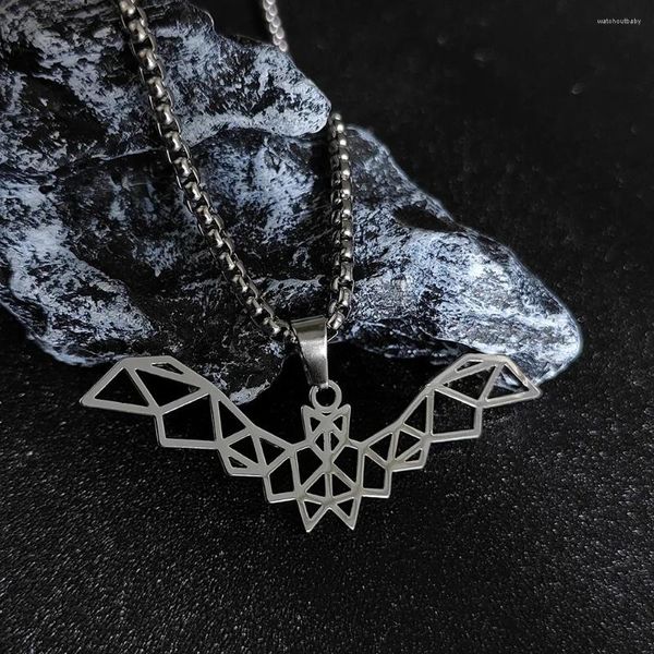 Colliers pendants Rock Hip Hop Gothic Vintage Punk Animaux Antique Color Silver Collier Bat pour femmes Femme Fête Halloween Jewelry Gift