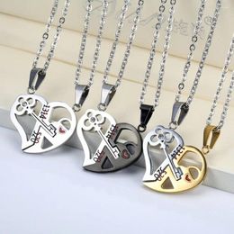 Colliers pendants couples romantique Collier Puzzle de mode Coeur Fonction de coeur Crystal Love For Women Jewelry