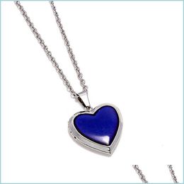 Pendentif Colliers Romantique P O Cadre Collier Humeur Amour Coeur Cristal Chaîne Changement De Température Couleur Émotion Sentiment Drop Livraison J Dhbsu