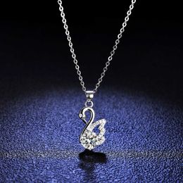 Pendentif Colliers Romantique Sterling Sier Bijoux Swan Moissanite Collier Cadeau de Saint Valentin