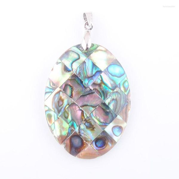 Collares pendientes RONGZUAN Zelanian Abalone Shell perla piedra preciosa Oval Bead collar cadena joyería TN3376