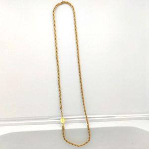 Pendentif Colliers Corde Chaîne Collier Connecter Solide Fine Jaune 18ct THAI BAHT G/F Or 3mm Coupe Mince Women50CM 20INCH