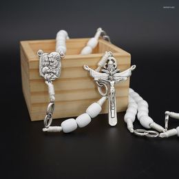 Hanger Kettingen Rozenkrans Bruiloft Kruis Ketting Voor Mannen Vrouwen Religieus Beeld Katholieke Christelijke Sieraden Prachtig Cadeau