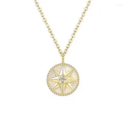 Pendentif Colliers Rose des Vents Compass Fashion Collier Boucles d'oreilles Ensemble pour femmes Plaqué or avec pierre précieuse naturelle # FK037