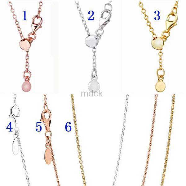 Colliers pendentifs Rose Gold Silver Shine Anchor Collier de chaîne de fermoir coulissant pour femmes Gift de mariage Europe Bijoux 925 Collier en argent sterling 240419