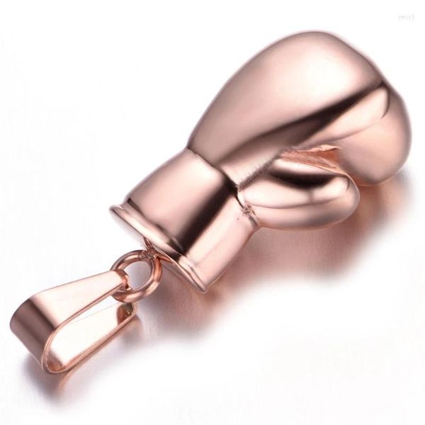 Pendentif Colliers Or Rose Unisexe Homme Femme Gant de Boxe Acier Inoxydable 316L