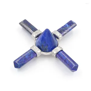 Hanger kettingen roosroze kwarts ronde piramide verzilverde energiezender lapis lazuli sieraden