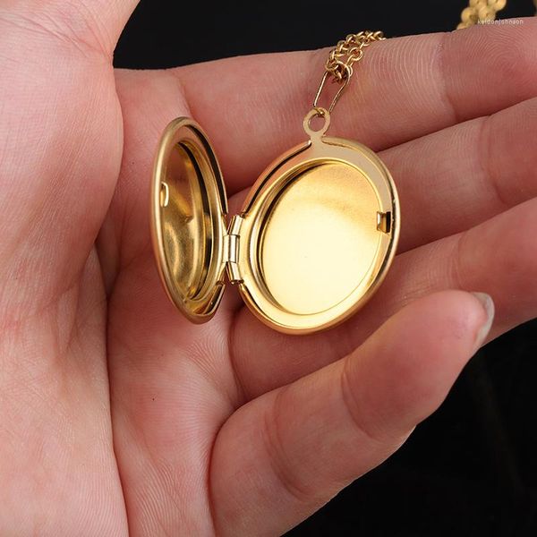 Pendentif Colliers Rond DIY Po Cadre Collier Pour Femmes Miroir Polonais En Acier Inoxydable Médaillon Famille Amant Bijoux Cadeau