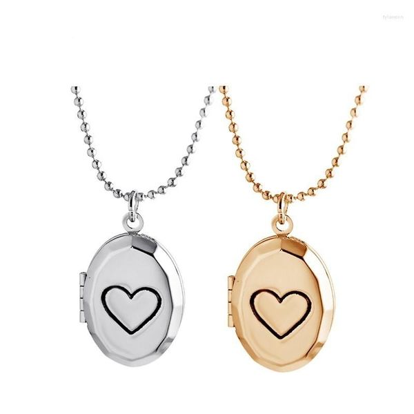 Pendentif Colliers Rond Po Mémoire Flottant Médaillon Simple Coeur Collier Parfum Huile Essentielle Diffuseur Pour Femmes 2023 MKA98