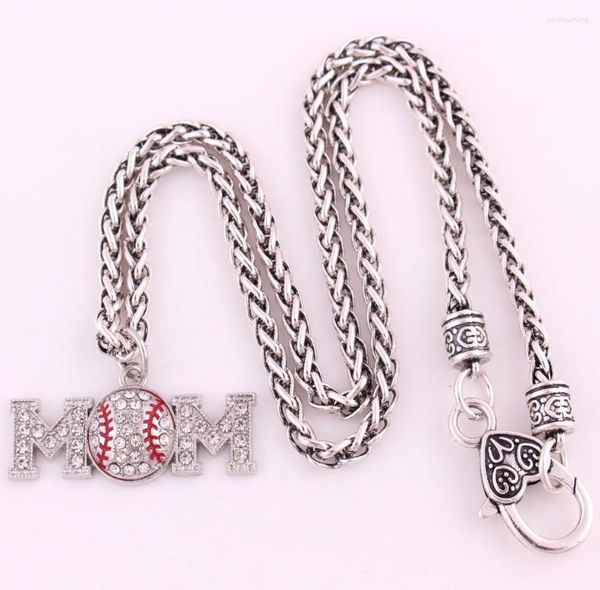 Pendentif Colliers Rond Strass Baseball Charme Bracelet Amour Cadeau Collier