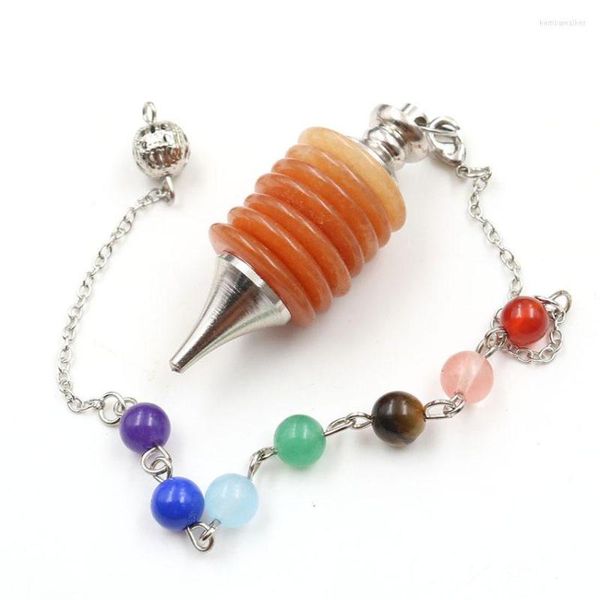 Pendentif Colliers Roue Ronde De La Vie Aventurine Rouge Heaing Chakra Chaîne Argent Plaqué Améthystes Pierre Bijoux