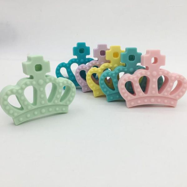 Collares colgantes Corona Royal Silicone Tentitud - Mini Teether Baby Toys Pendants de grado alimenticio