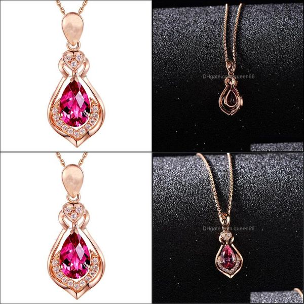 Pendentif Colliers Ruby Pendentifs Vintage Fine Mariage Collier de fiançailles Bijouterie Imitation 925 Sterling Sier Drop Livraison Bijoux Dhvnl