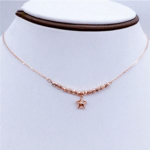 Pendentif Colliers Russie 585 Collier en or violet Pentagramme Femme Européenne 14K Produit plaqué rose