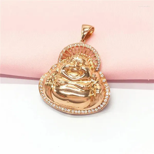 Pendentif Colliers Russie 585 Purple Gold Collier Fashion Plaqué 14K Rose Couleur Épais Chanceux Bouddha Tempérament Femme