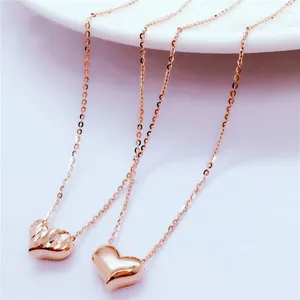 Collares colgantes Ruso 585 Collar de amor de oro púrpura plateado con diseño de moda rosa de 14k para un amigo de cadena de collar minimalista para mujer