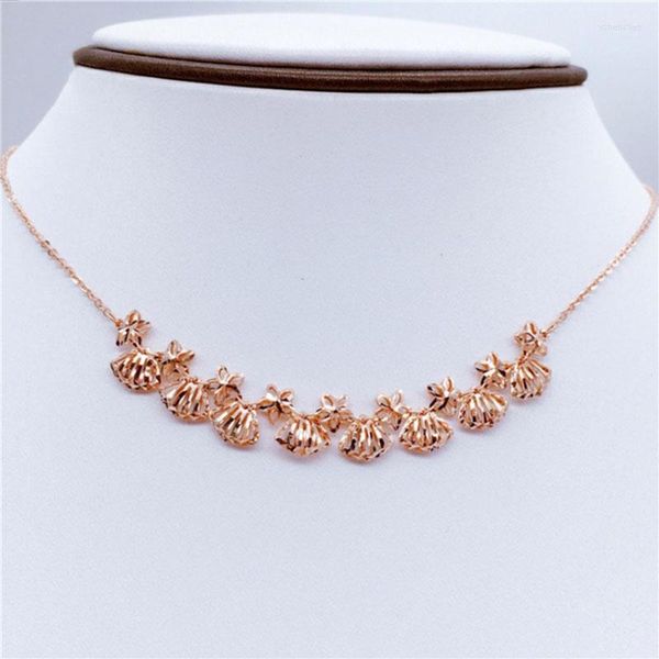 Collares colgantes Ruso 585 Collar de oro púrpura femenino europeo plateado 14k Rose Beach Shanghai Star Sea Shell