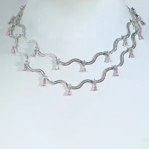 Colliers pendants en forme de sage rose en forme de skir blanc zircon charme collier hip hop femmes hommes complets pavés 5a cubic zirconi les bijoux