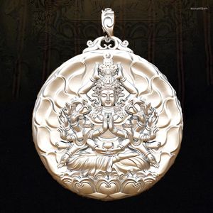 Hanger kettingen s7 solide duizend-hand Avalokitesvara rat leven boeddha heren ketting dames amulet sieraden roestvrij staal